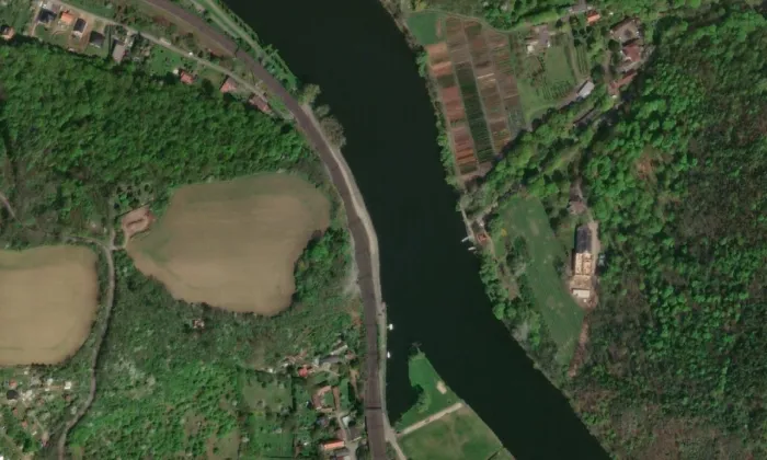 Liběhrad – letecký pohled