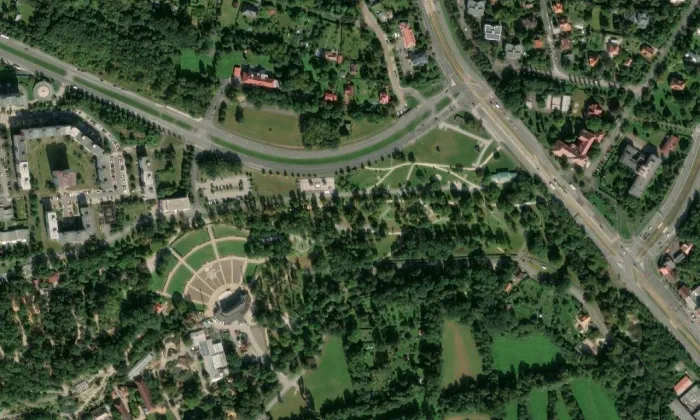 Lochotínský park – letecký pohled
