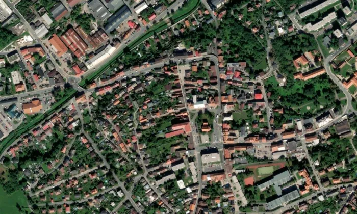 Loretánská kaple v Hořovicích – letecký pohled