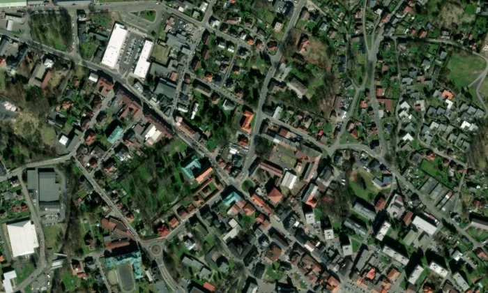 Loretánská kaple v Rumburku – letecký pohled
