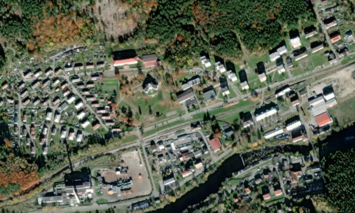 Loučovice – letecký pohled