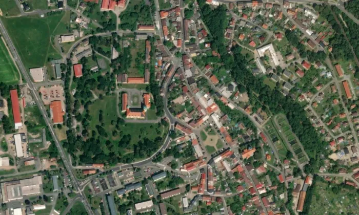 Máchova cesta – letecký pohled
