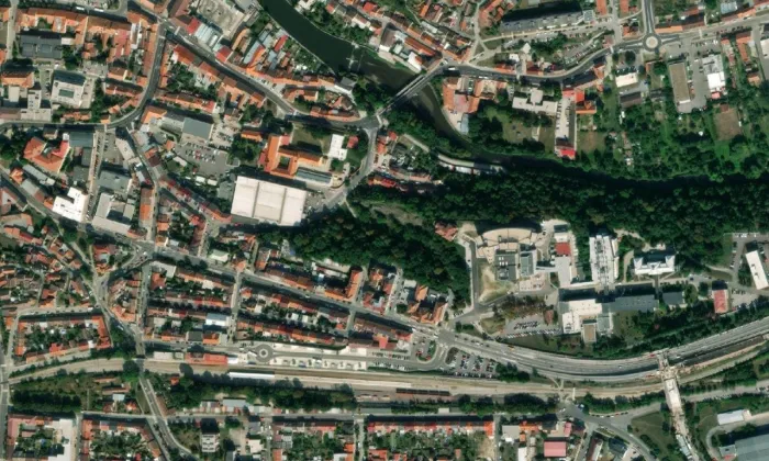 Máchovy sady – letecký pohled