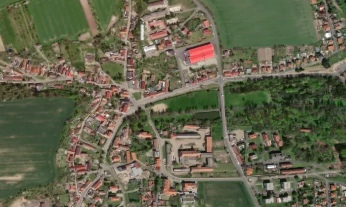 Mšené – letecký pohled