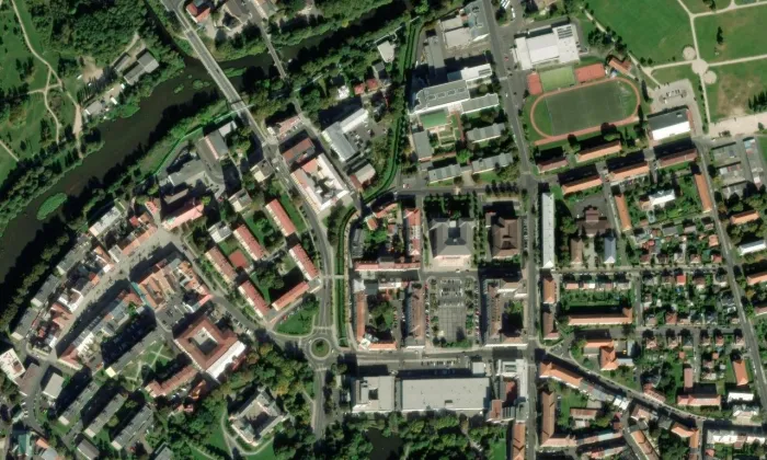 Městský dům kultury Sokolov – letecký pohled