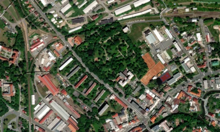Městský park – letecký pohled