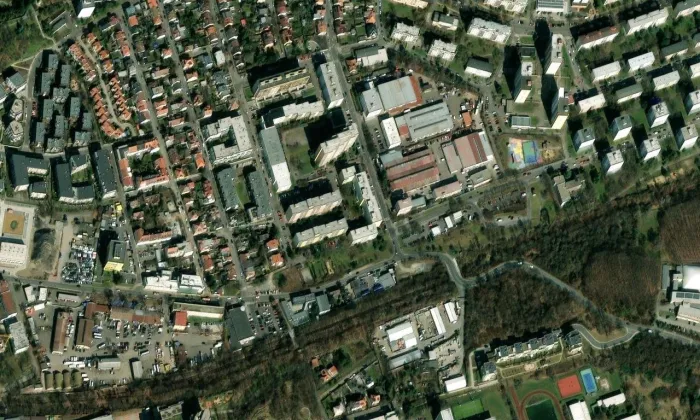 Malešická – letecký pohled