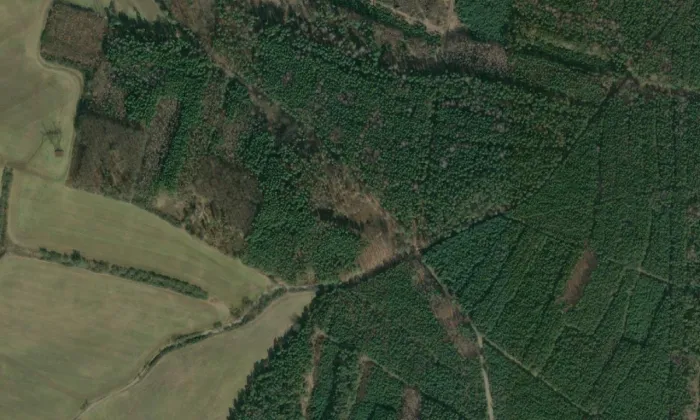 Mariánská kaple (Stračí) – letecký pohled
