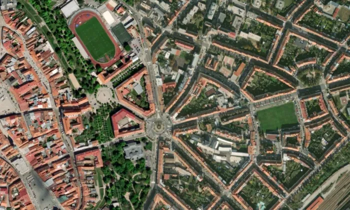 Mariánská kaple ve Znojmě – letecký pohled