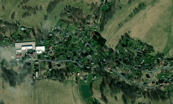 Melchiorova kaple – letecký pohled