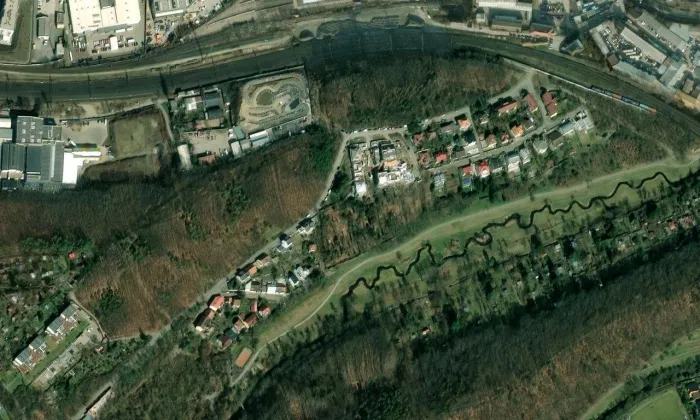 Mezitraťová – letecký pohled