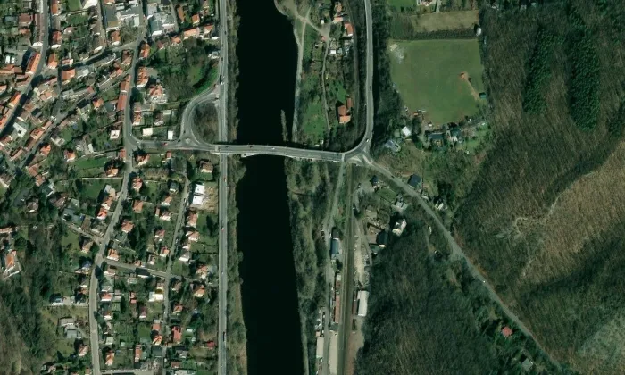 Most Závodu míru – letecký pohled