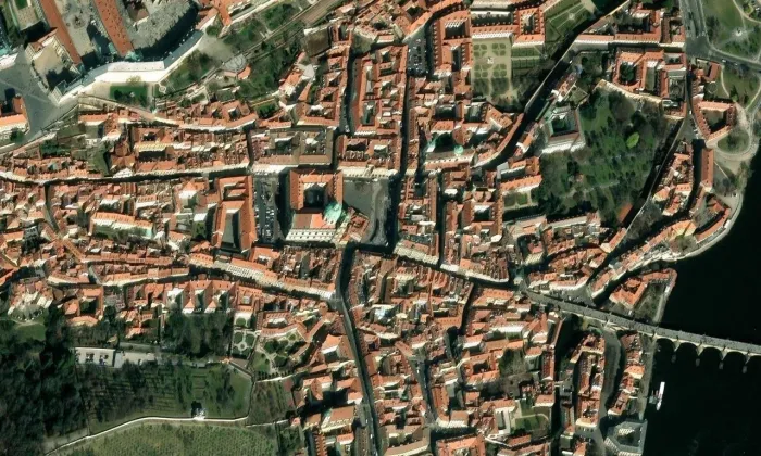 Mostecká – letecký pohled