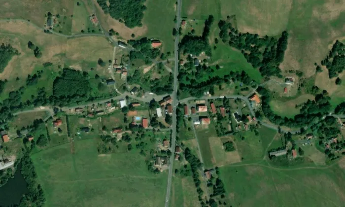 mostek k čp. 60 v Arnolticích – letecký pohled