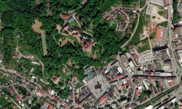 Náchod – letecký pohled