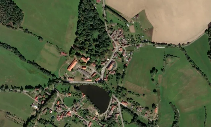 Němčice – letecký pohled