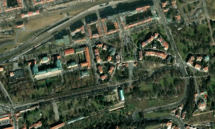 Na baště sv. Jiří – letecký pohled