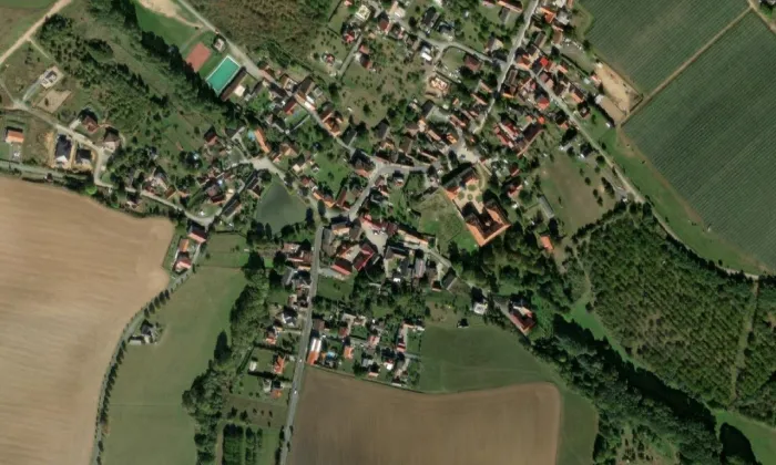 Nebílovy – letecký pohled