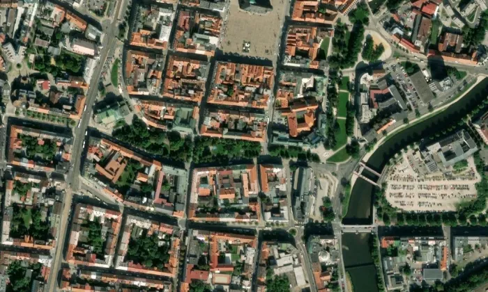 Okružní městské sady – letecký pohled