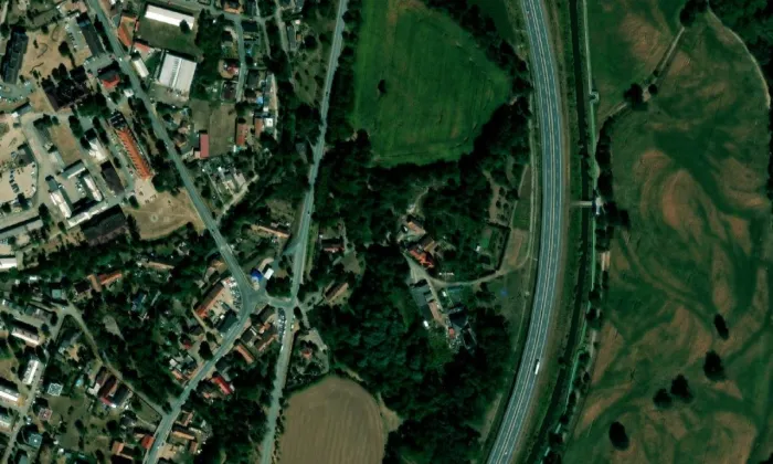 Opatovický klášter – letecký pohled