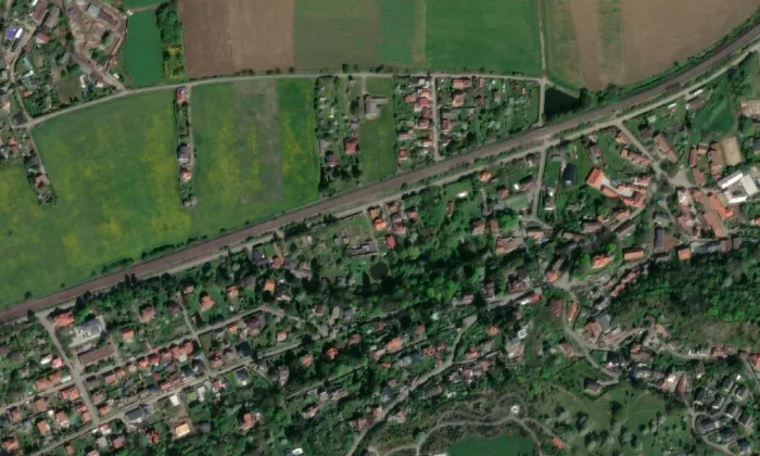 park Edmunda Teyrovského – letecký pohled