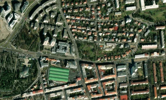 Park Ivana Jilemnického – letecký pohled