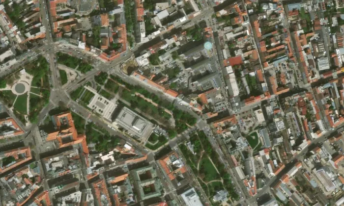 Park Koliště – letecký pohled