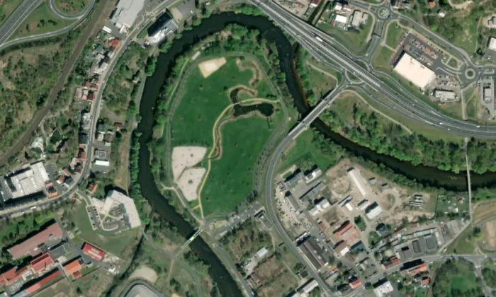 Park Meandr – letecký pohled