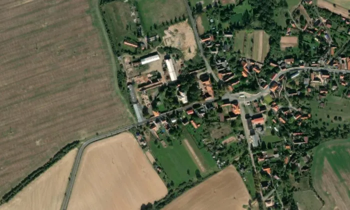 Petrovice – letecký pohled