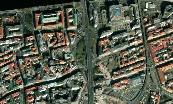 Poříčská brána – letecký pohled