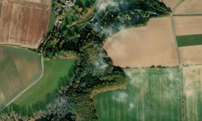Poděhusy – letecký pohled