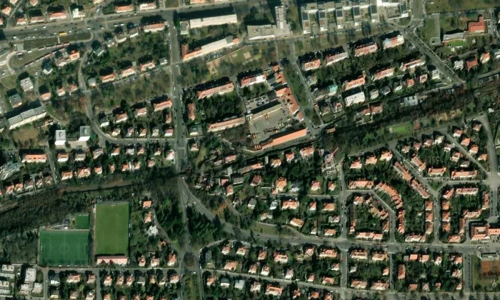Proboštský dvůr – letecký pohled