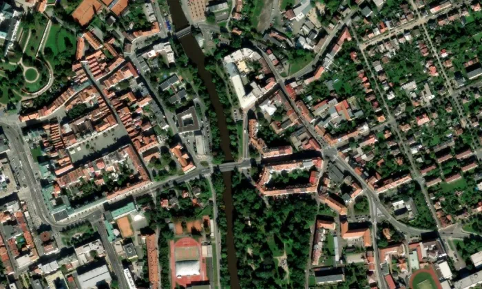 Prokopův most – letecký pohled