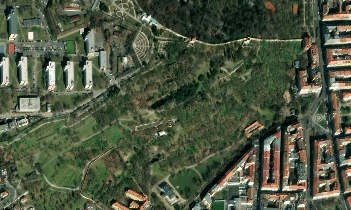 Restaurace U jezírka – letecký pohled