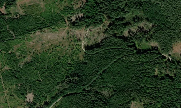 Rosenauerova kaplička – letecký pohled