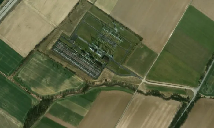 rozvodna Kletné – letecký pohled