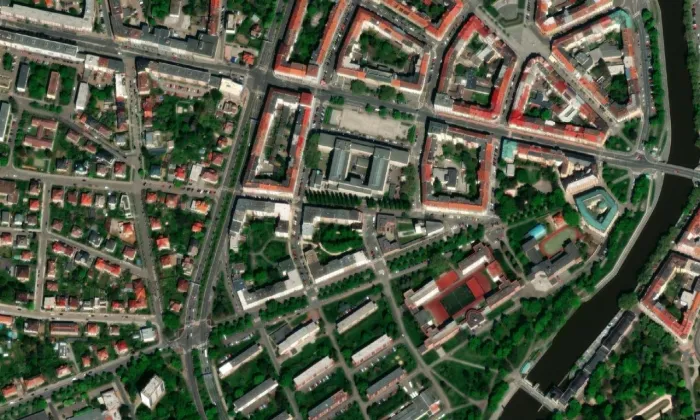 Sbor kněze Ambrože – letecký pohled