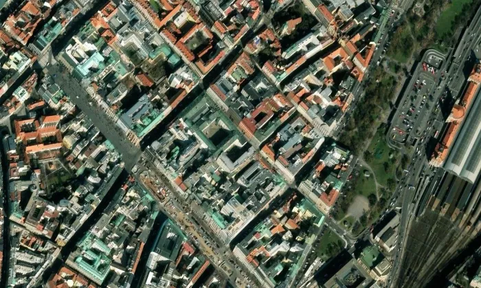 Schebkův palác – letecký pohled