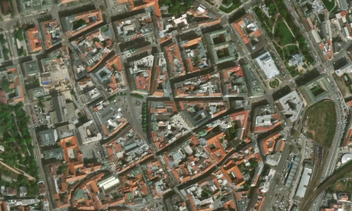 Schrattenbachův palác – letecký pohled