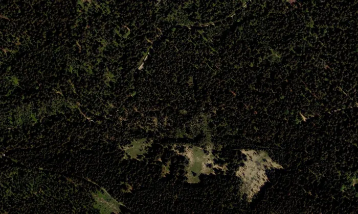 Schwarzenberský plavební kanál – letecký pohled