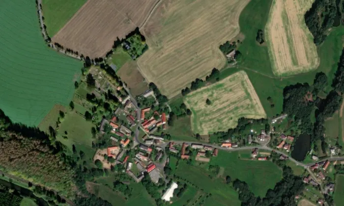 Selské muzeum Michalův statek – letecký pohled