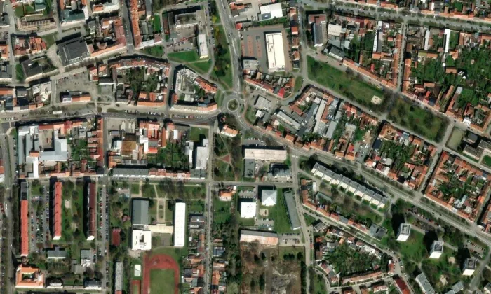 Spitznerovy sady – letecký pohled