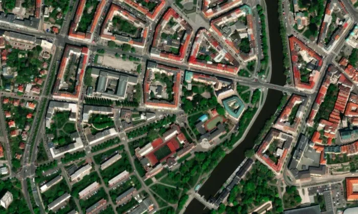 společenský dům YMCA Hradec Králové – letecký pohled