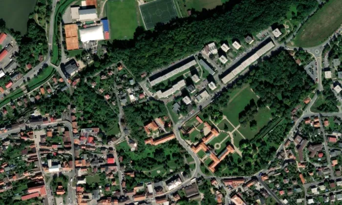 starý zámek Hořovice – letecký pohled