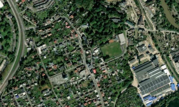 Třebovický park – letecký pohled