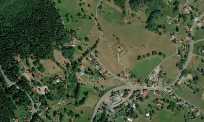 Tesařovská kaple – letecký pohled