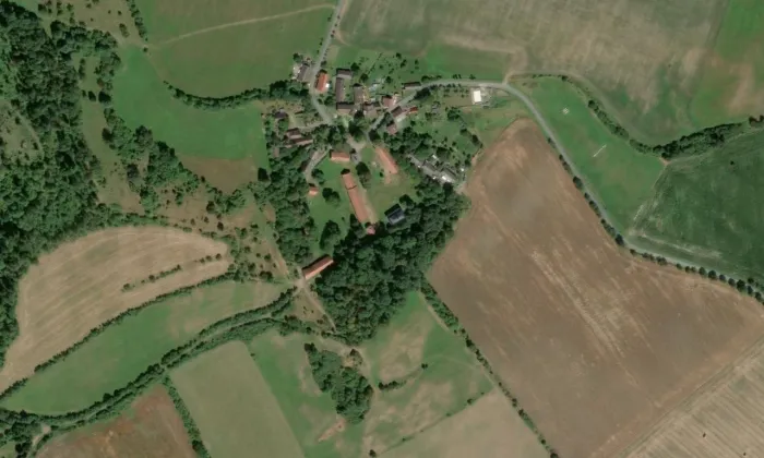 Tetětice – letecký pohled