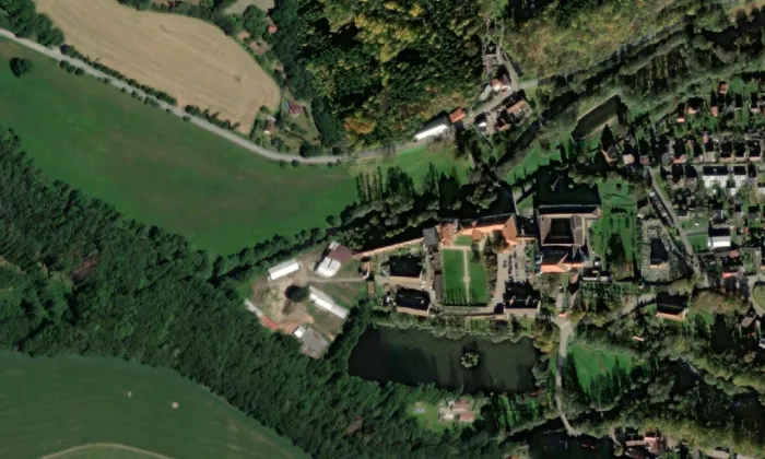 Trčkův hrad – letecký pohled