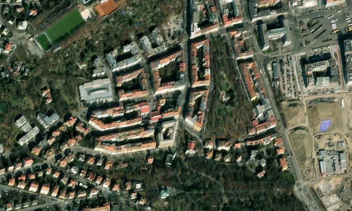U Santošky – letecký pohled