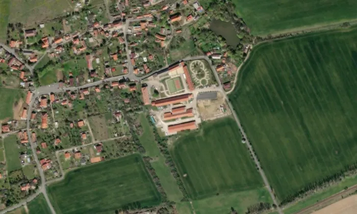 Všeradice – letecký pohled